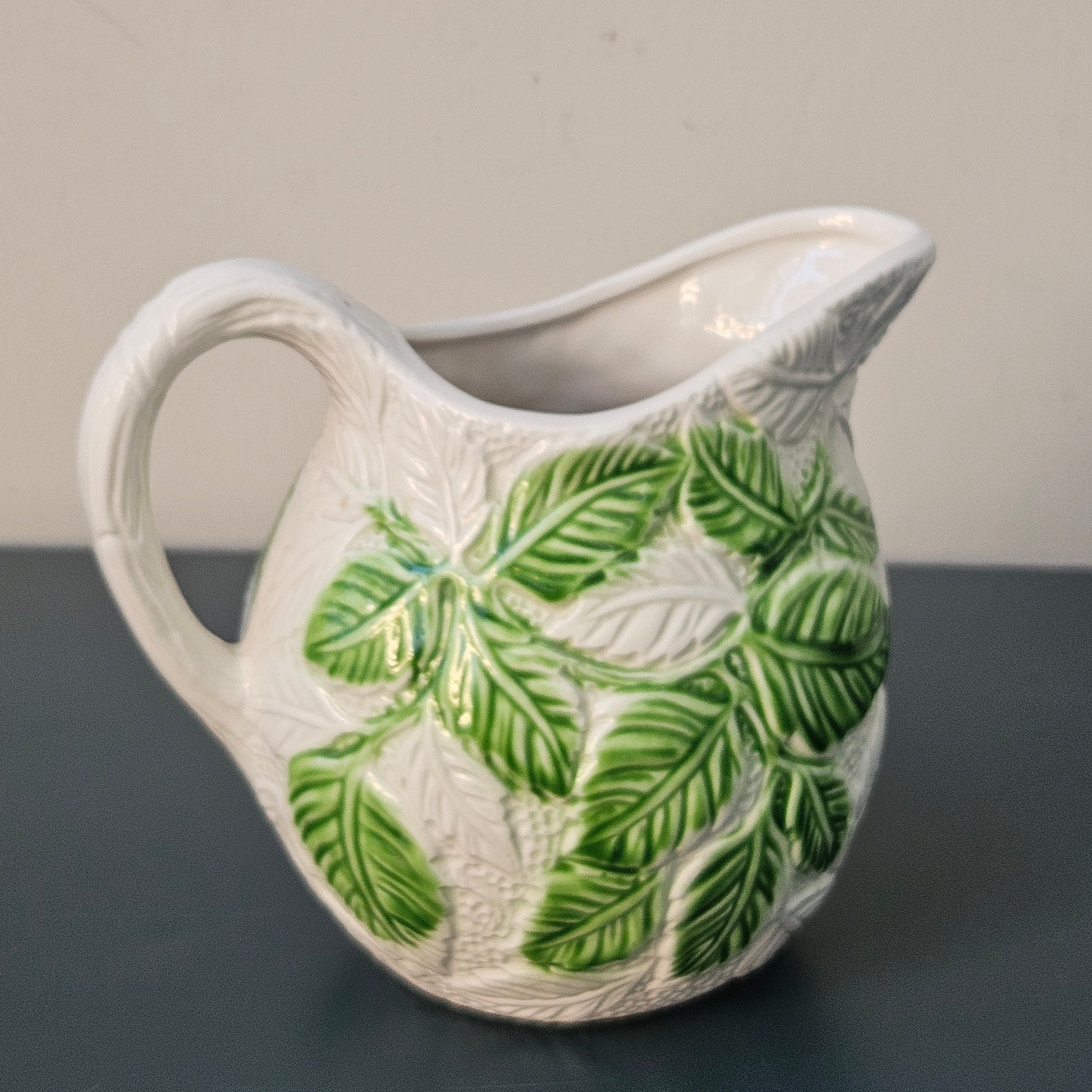 Brocca caraffa frutta verdura manico, ceramica "ITALICA ARS" fatta a mano made in Italy