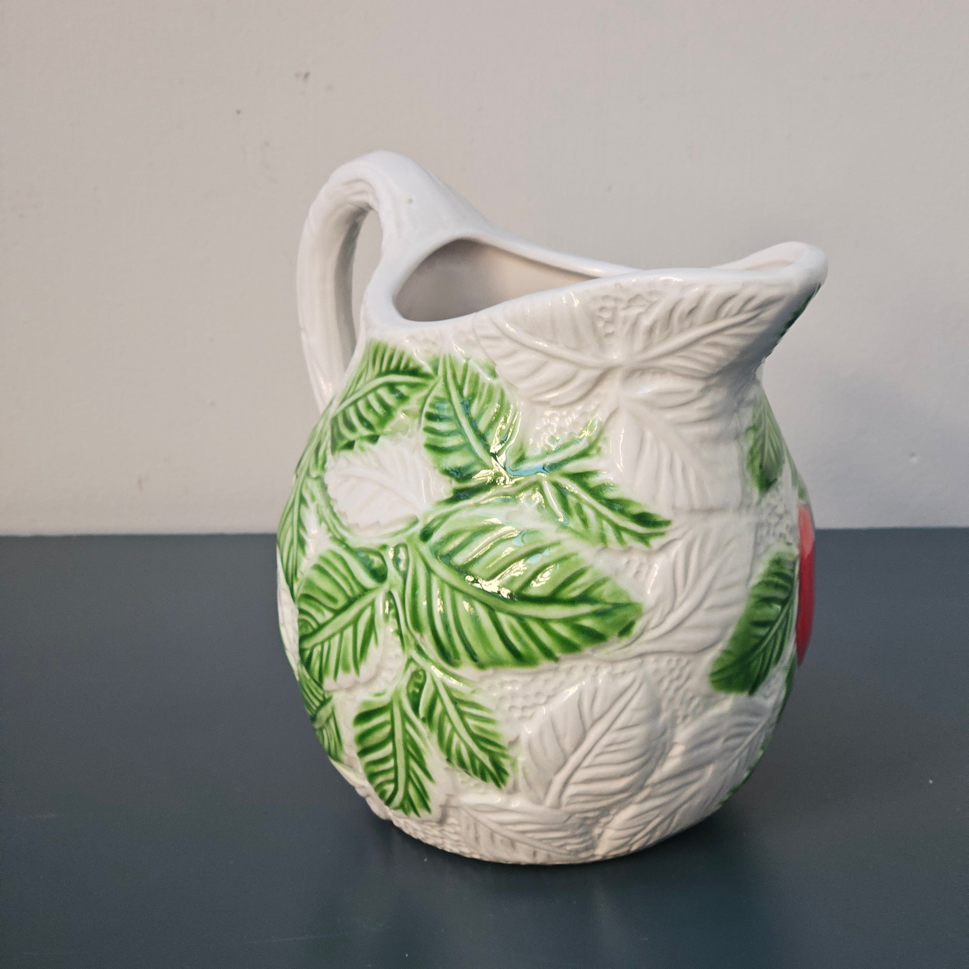 Brocca caraffa frutta verdura manico, ceramica "ITALICA ARS" fatta a mano made in Italy